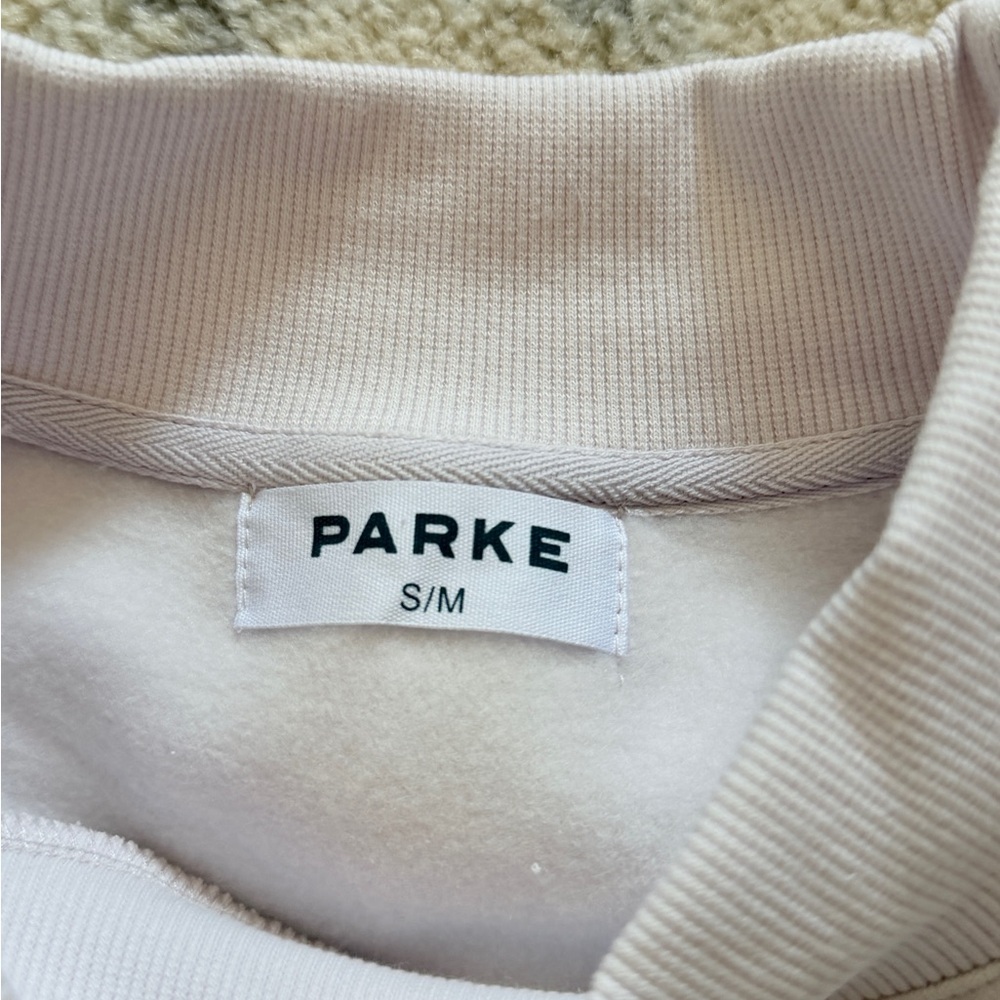 NIB Parke Varsity Mockneck Lilac White - Picture 6 of 7